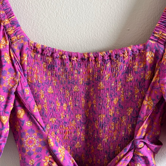 Spell & The Gypsy Madame Peacock Sweetheart Mini Dress | Boysenberry | Size Smal - Picture 14 of 16